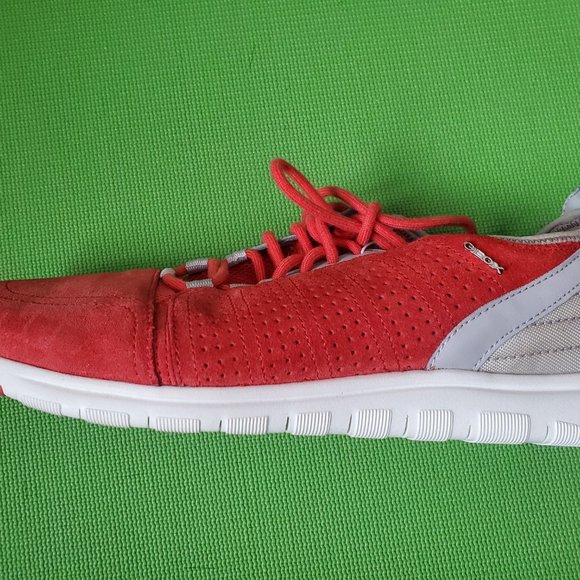 New Geox Respira Red Suede Walking Shoes Men US Size 8 Italian Patent - Picture 7 of 9